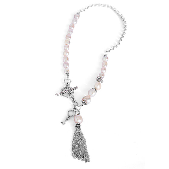 Rose Quartz Beaded Crystal Necklace