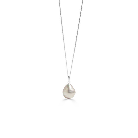 Champagne South Sea Glass Pearl Sterling Silver Pendant. EN2032