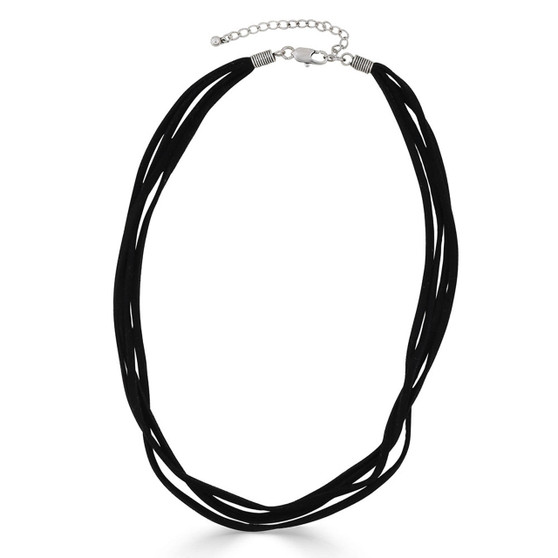 Multi-strand Black Suede Necklace. N2042