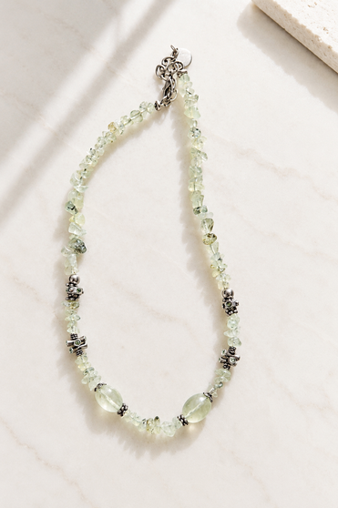 Jade Necklace with Swarovski Chrysolite Crystal