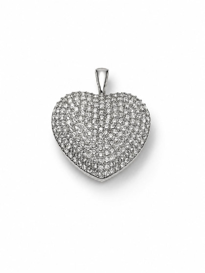 Pavé-Encrusted Swarovski® Crystal Heart Pendant-