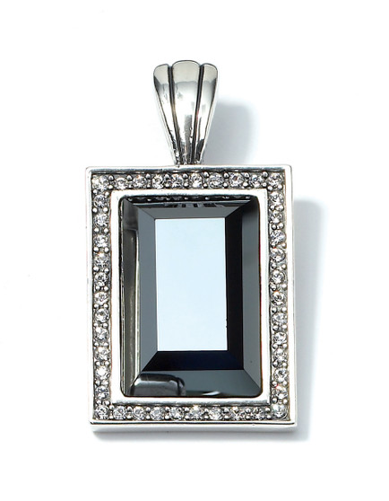 Hematite Crystal Rectangular Pendant. EN540