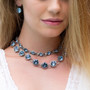 Denim Lily Rose Necklace