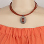 Amber Oval Necklace. EN157