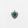 Burnished Silver Emerald Crystal Enhancer. EN2140