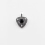 Burnished Silver Jet Black Crystal pendant. EN1203