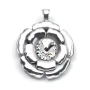 Miglio Clear Crystal Camelia Flower Pendant.