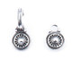 Burnished Silver Sunburst Earring Charm (E2484)