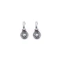 Burnished Silver Sunburst Earring Charm (E2484)