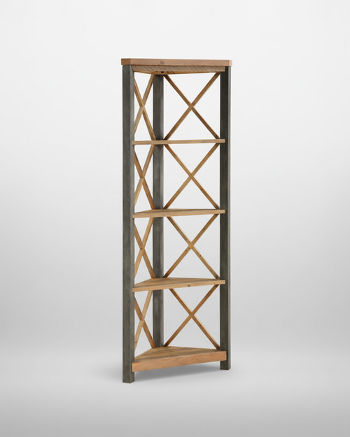 Urban Elegance Reclaimed Large Corner Bookcase