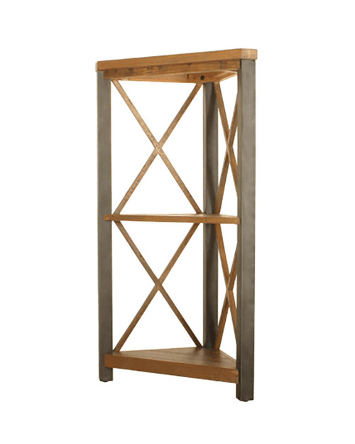 Urban Elegance Reclaimed Small Corner Bookcase
