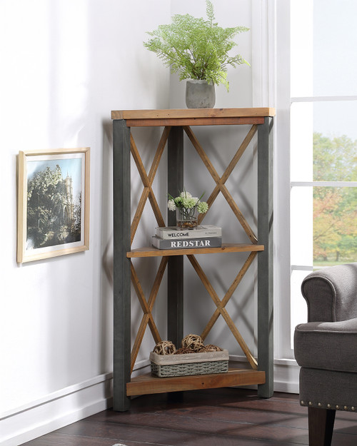 Urban Elegance Reclaimed Small Corner Bookcase