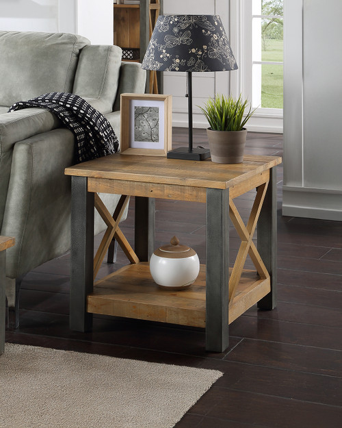 Urban Elegance Reclaimed Lamp Table