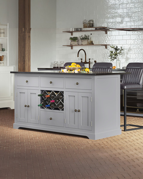 Kitchen Island (Oak) Four Drawer With Black Granite Top