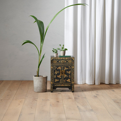 The Nine Schools Qing Black and Gilt Small Cabinet