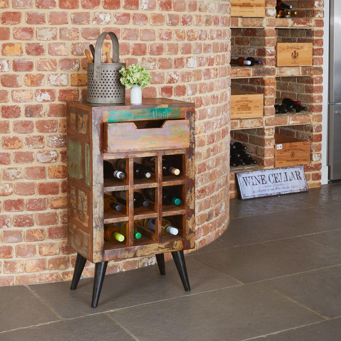 Coastal Chic Wine Rack Lamp Table
