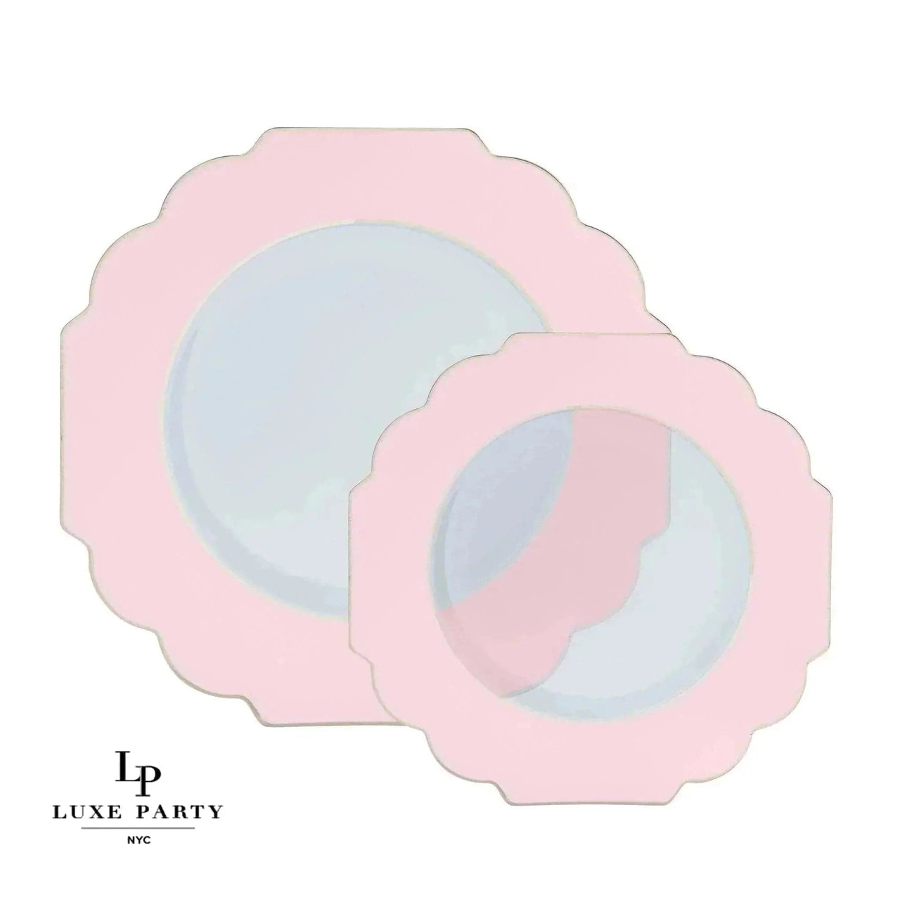 Blush plastic shop plates