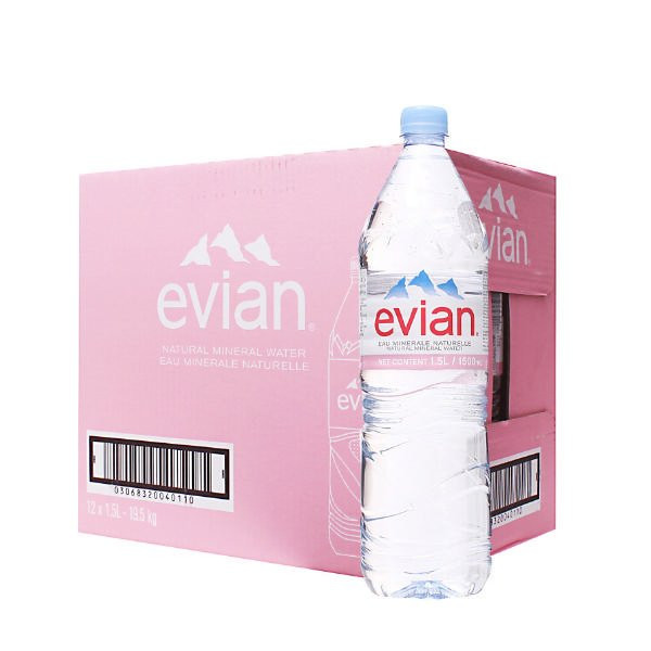 Evian Natural Spring Water 1.5L Bottles (12 pack) - Kosher Gourmet