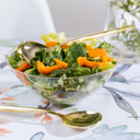 Clear Salad Bowl W/ Gold Rim 58 oz.