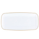 Organic White Rectangle Tray with Gold Rim 10.6" (2 count)