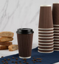 16oz Ripple Brown Hot Cups Combo (10 Count)