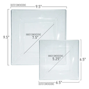 9.5" Clear Square Plastic Dinner Plates (10 count)