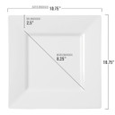 10.75" White Square Plastic Dinner Plates (10 count)