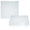 10.75" Clear Square Plastic Dinner Plates (10 count)