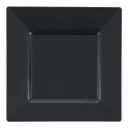 6.5" Black Square Plastic Cake Plates (10 count)