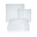 6.5" Clear Square Plastic Cake Plates (10 count)