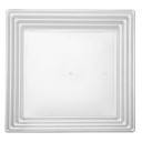 12" x 12" Clear Square with Groove Rim Plastic Serving Trays