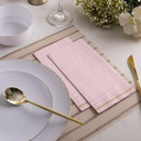 Blush Dinner Napkin with Gold Stripe (16 count)
