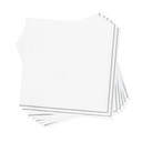 White with Silver Stripe Paper Cocktail Napkins (20 Napkins)