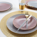 Round Mauve and Gold Plastic Dinner Plates 10.25" (10 count)