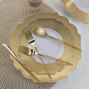 Scalloped Gold Plastic Dessert Plates 8" (10 count)