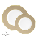 Scalloped Gold Plastic Dessert Plates 8" (10 count)