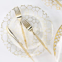 Gold Glitter Plastic Cutlery Set | 32 Pieces