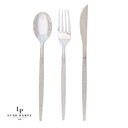 Silver Glitter Plastic Cutlery Set | 32 Pieces