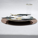 13" Bronze Round Light Weight Mirror Charger Plate