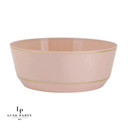 14 Oz. Round Blush and Gold Plastic Bowls (10 count)