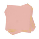 Coral with Gold Stripe Paper Cocktail Napkins (20 count)