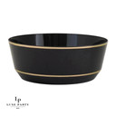 14 Oz. Round Black and Gold Plastic Bowls (10 count)