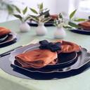 Scalloped Clear Black and Gold Plastic  Dessert Plates 8" (10 count)