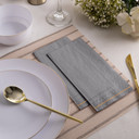 Gray with Gold Stripe Guest Paper Napkins (16 count)