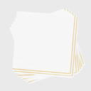 White with Gold Stripe Lunch Napkins (20 count)