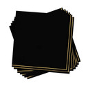 Black with Gold Stripe Paper Cocktail Napkins (20 count)