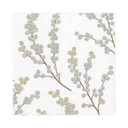 Berry Branches Paper Luncheon Napkins in White & Silver - 20 Per Package