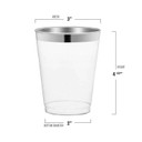 12Oz Clear Cup Silver Rim