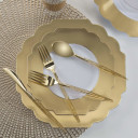 Scalloped Gold Plastic Plates 10.7" (10 Count)
