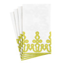 Dessin Passementerie Paper Linen Guest Towel Napkins in Moss Green - 12 Per Package